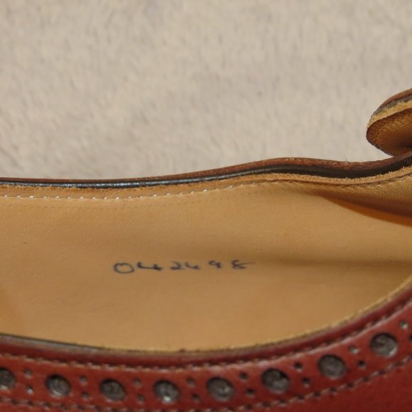 Peal & Co x Crockett & Jones Raywood Brown Leather Brogue Loafer 7D NWB $700 main image 5